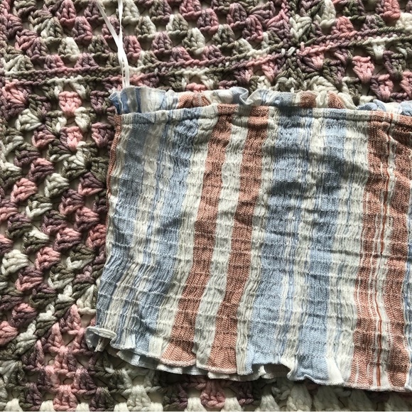 Cotton Candy smocked Tube Crop top - Picture 3 of 5